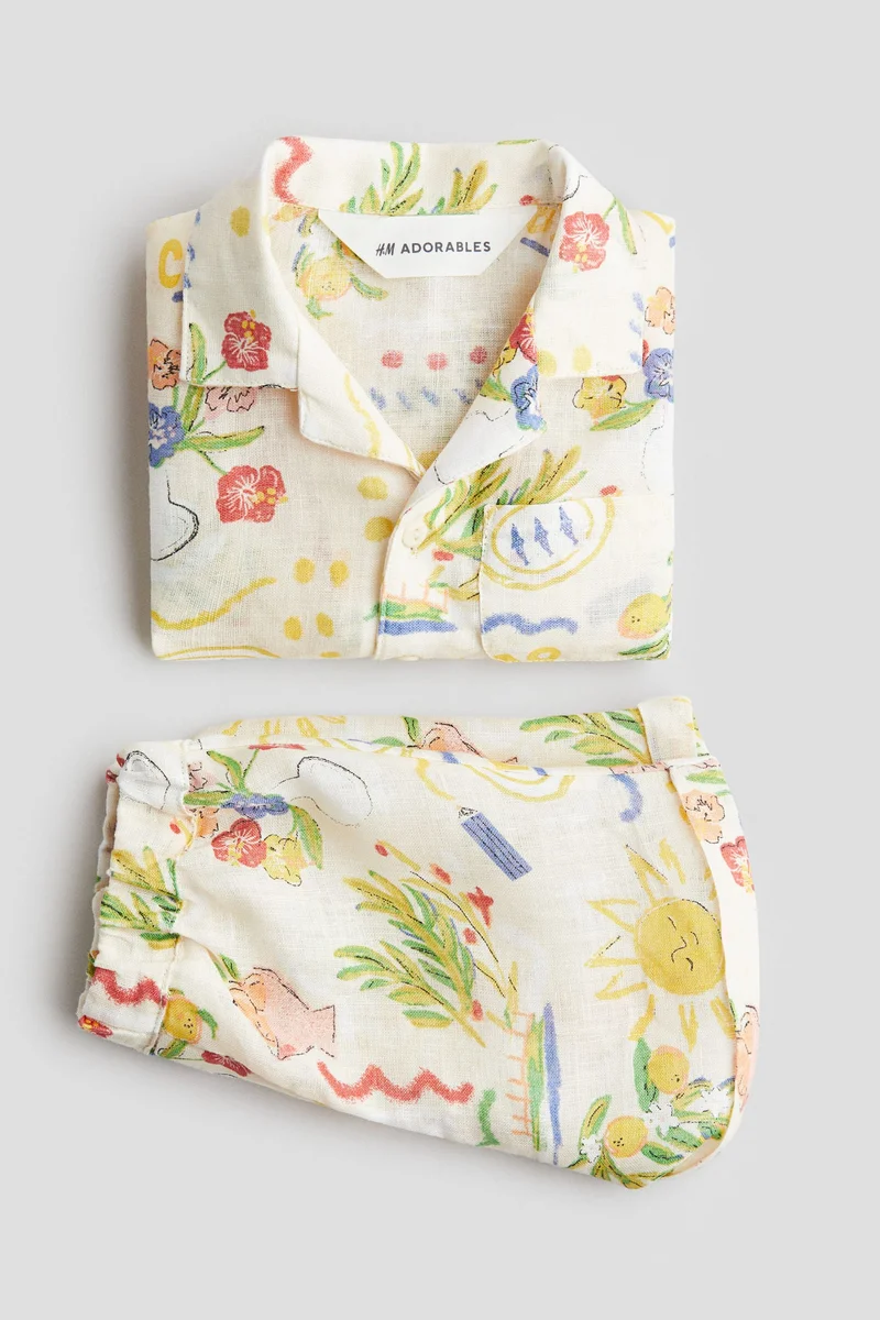H&M 2-piece printed linen set