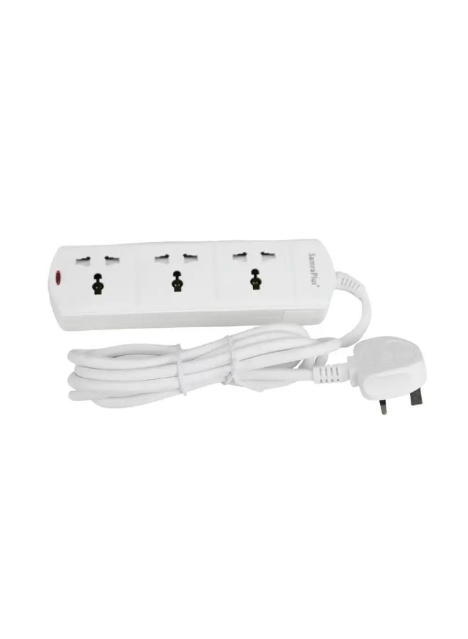 Samra Plus مأخذ تمديد سامرا بلس 3 طرق بطول سلك 2 م - أبيض - Image 1