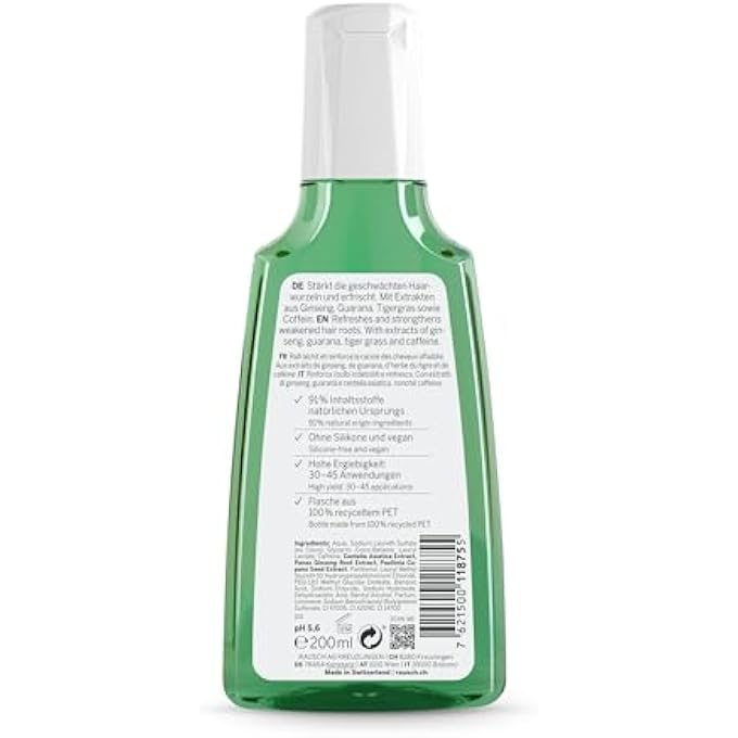RAUSCH GINSENG CAFFEINE SHAMPOO 200 ML, CLEAR - Image 3