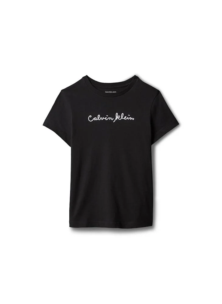 Calvin Klein Jeans  Textured Logo Slim T-Shirt for Women | Best Price UAE