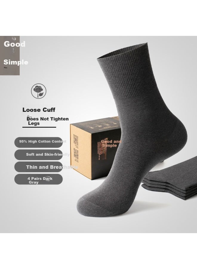 Liangpu Summer Men's Pure Cotton Thin Breathable Mid-calf Socks Comfortable Sweat-absorbing Casual Business Socks - Image 1
