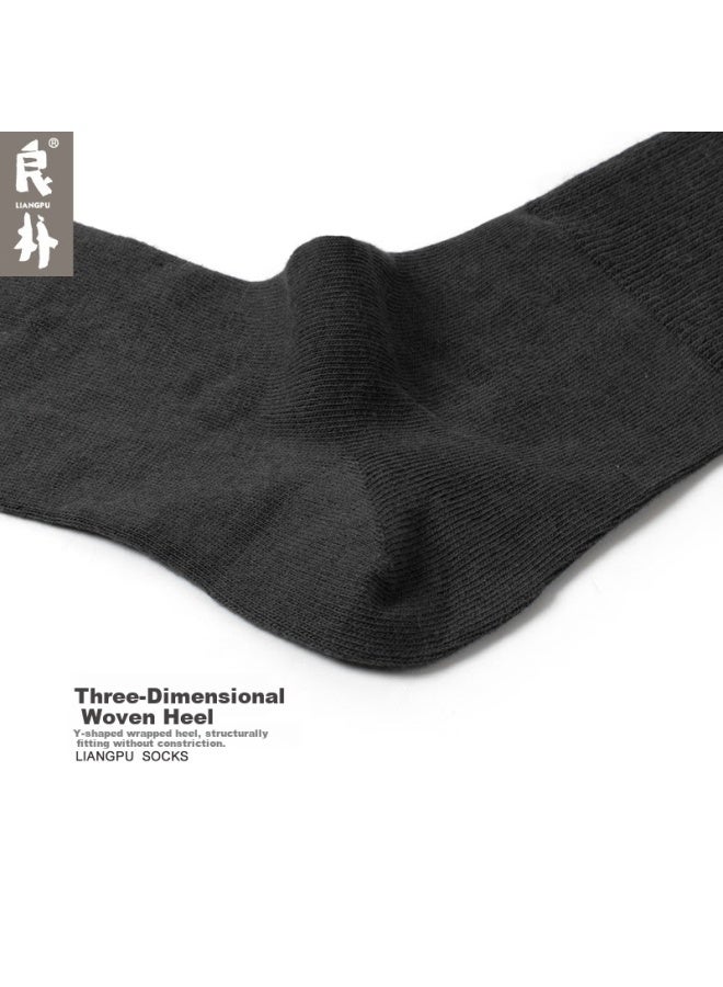 Liangpu Summer Men's Pure Cotton Thin Breathable Mid-calf Socks Comfortable Sweat-absorbing Casual Business Socks - Image 5