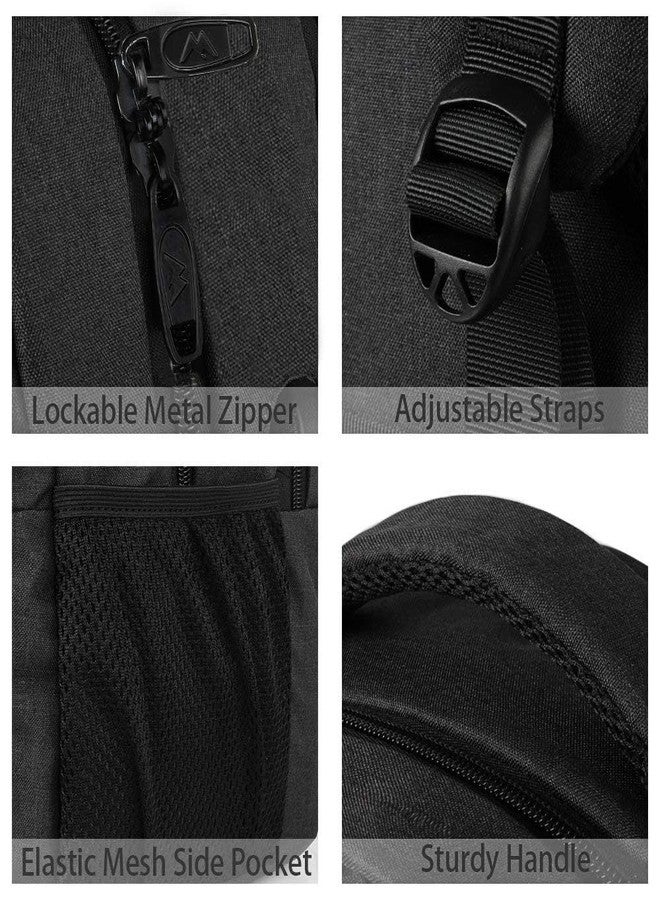 MATEIN 15.6 Inch Laptop Backpack for Men Women, Water Resistant Travel Notebook Bag with USB Charging Port, Anti Theft Business Office Computer Daypack for Work and College, Black - Image 5