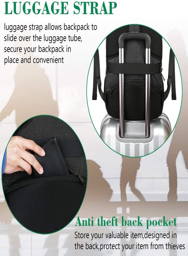 MATEIN 15.6 Inch Laptop Backpack for Men Women, Water Resistant Travel Notebook Bag with USB Charging Port, Anti Theft Business Office Computer Daypack for Work and College, Black - Image 4