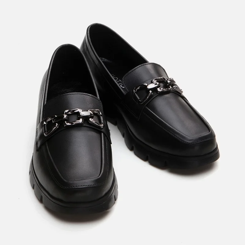 Hotiç 01AYH291240A100 GENUINE Leather Black Women's Loafer
