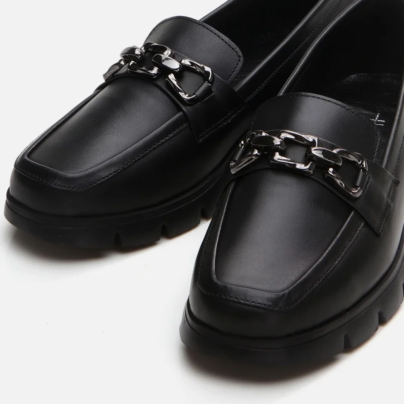 Hotiç 01AYH291240A100 GENUINE Leather Black Women's Loafer