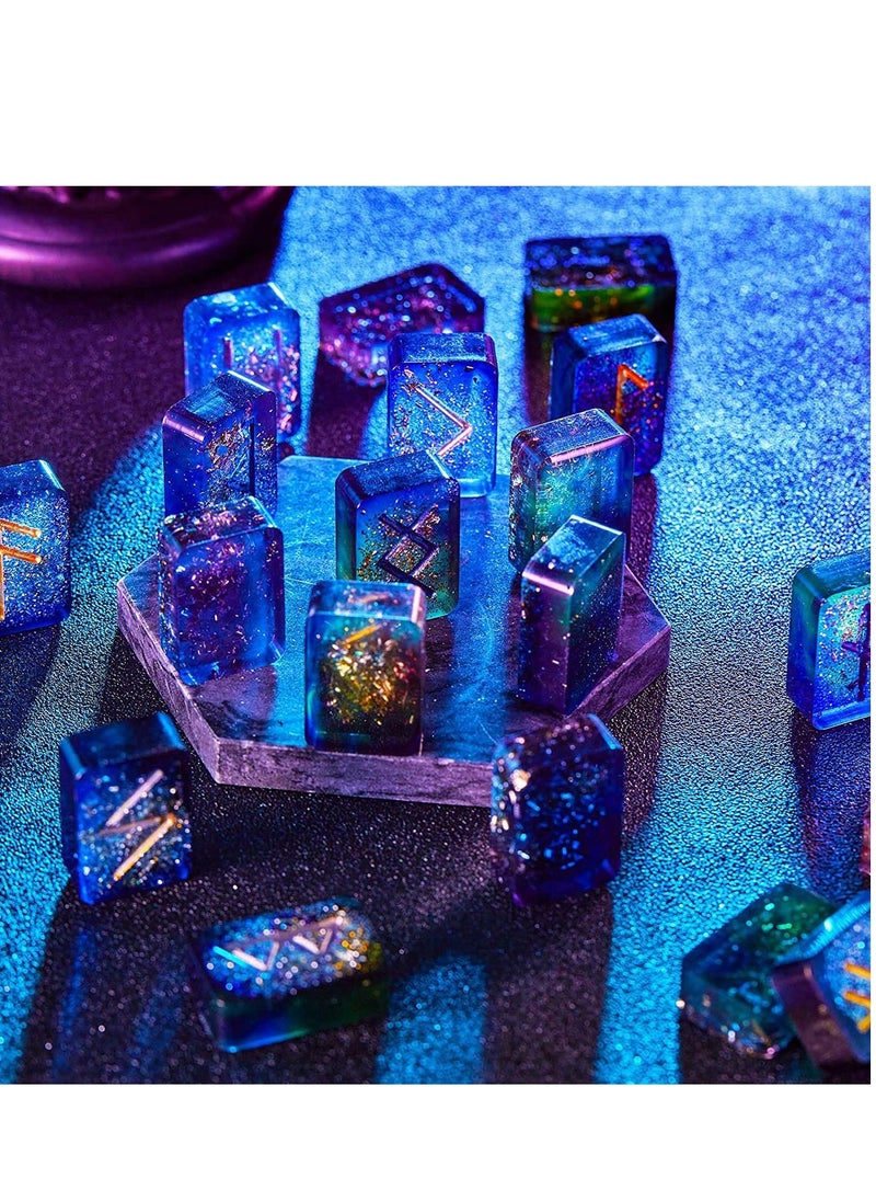 Y&D Rune Resin Mold, Symbol Letter Silicone DIY Word Molds, Crystal Epoxy Charm Mold with Sequins 12 Colors for Personalized Pendant Crafts Making Supplies  - Image 5