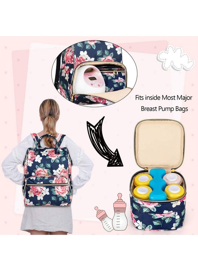 Teamoy Breastmilk Cooler Bag Baby Bottles Bag For Up To 4 Large 5 Ounce Bottles Without Nipple Perfect For Working Mom Mother (Bag Only) Peony  - Image 4