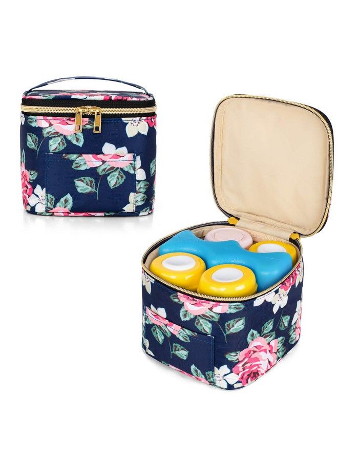 Teamoy Breastmilk Cooler Bag Baby Bottles Bag For Up To 4 Large 5 Ounce Bottles Without Nipple Perfect For Working Mom Mother (Bag Only) Peony  - Image 2