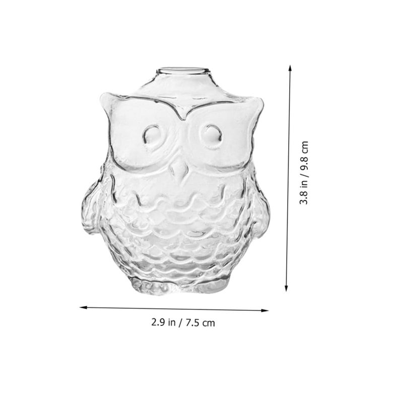 Owl Shaped Glass Hydroponic Plant Vase 9x7 5x8 5cm 2pcs Set Decorative Flower Bottle - Image 3