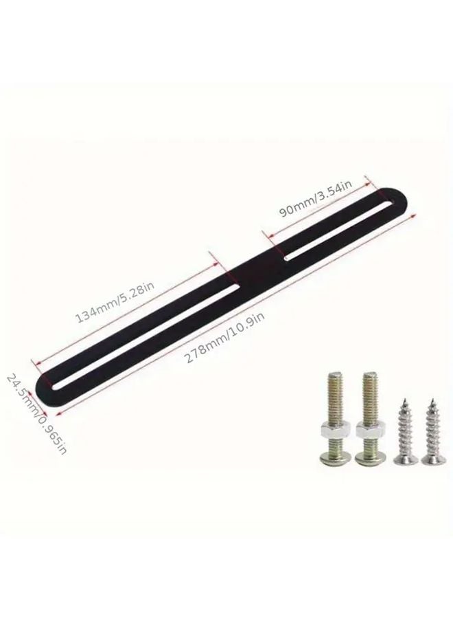 مجموعة تركيب عمود صندوق بريد من الفولاذ المقاوم للصدأ الأسود مع قوس سياج قابل للتعديل و 4 براغي - Image 4