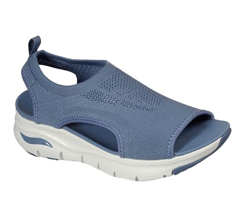 Skechers Women's Arch Fit - City Catch Womens Knit Slip-On Sandals, Slate, 8 - Image 5