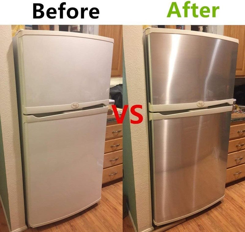 UPREDO Thick Metal Look Stainless Steel Adhesive Metallic Shelf Liner Paper Vinyl Film Backsplash Cover 15.8inch by 100inch - Image 5