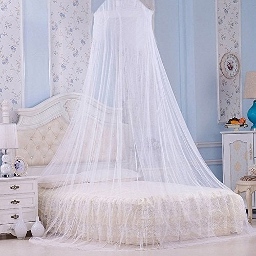GOLF 1PCS Mosquito Nets, Insect Bug Protection Bed Canopy Elegant Lace Hanging Curtain, Ideal for Home Travel (White) - Image 5
