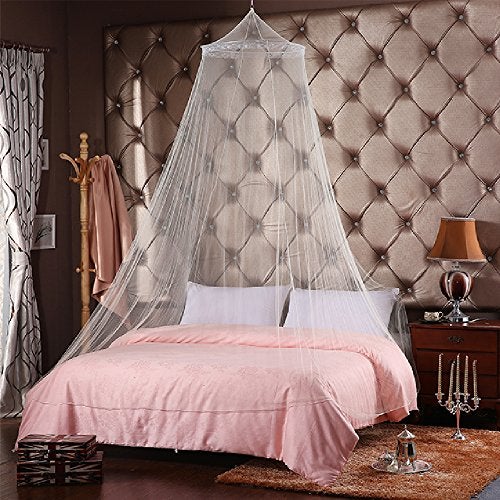GOLF 1PCS Mosquito Nets, Insect Bug Protection Bed Canopy Elegant Lace Hanging Curtain, Ideal for Home Travel (White) - Image 1