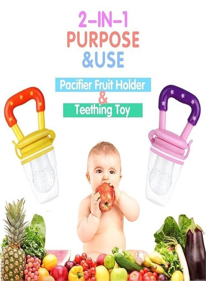 AEREX Baby Spoon Feeding Bottle, Fruit Nibbler, Silicone Finger Brush, Fruit Teether & Baby Bib Combo Feeding Bottle for Baby's, Infants & Toddlers Feeding Combo (Yellow) - Image 3