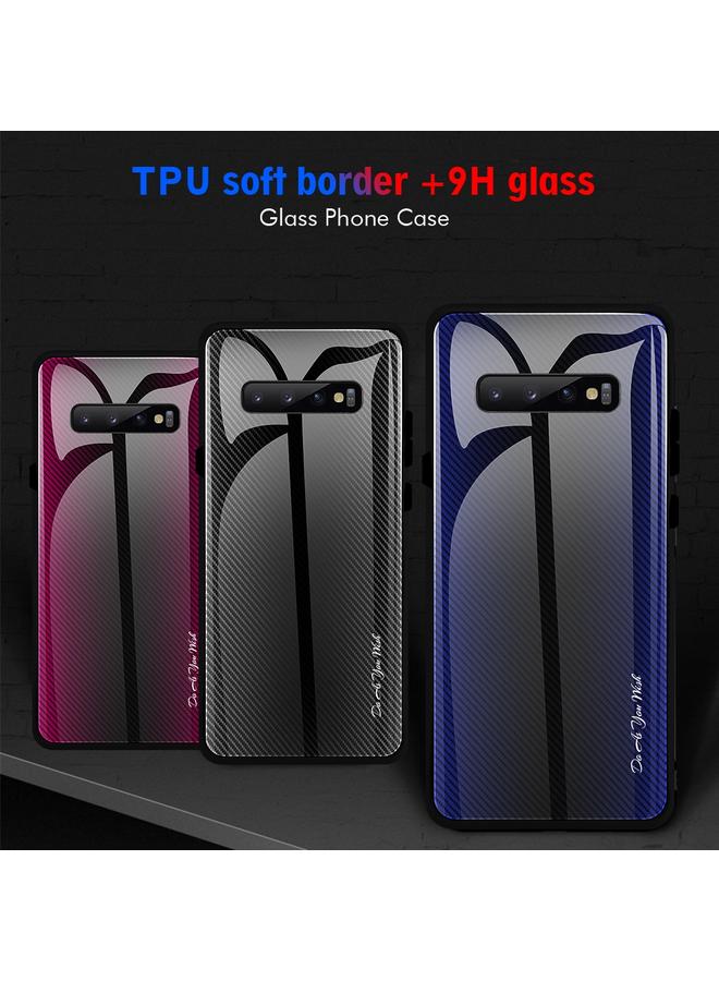 S-TOP Case For Galaxy S10 Texture Gradient Glass Protective Case - Image 3