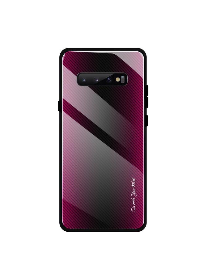 S-TOP Case For Galaxy S10 Texture Gradient Glass Protective Case - Image 1