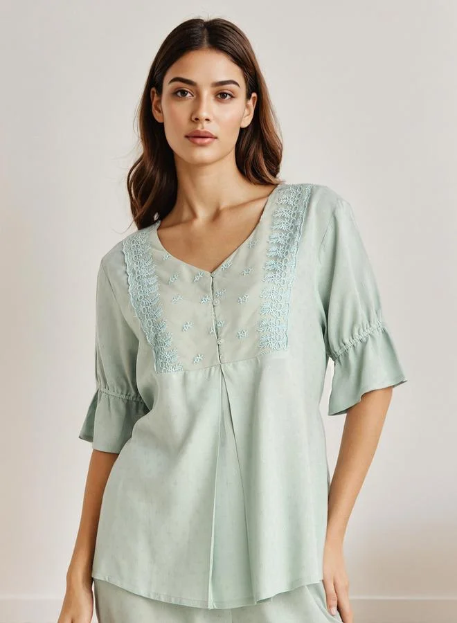 Splash FAV Pyjama Set Button Down Shirt & Trousers Viscose