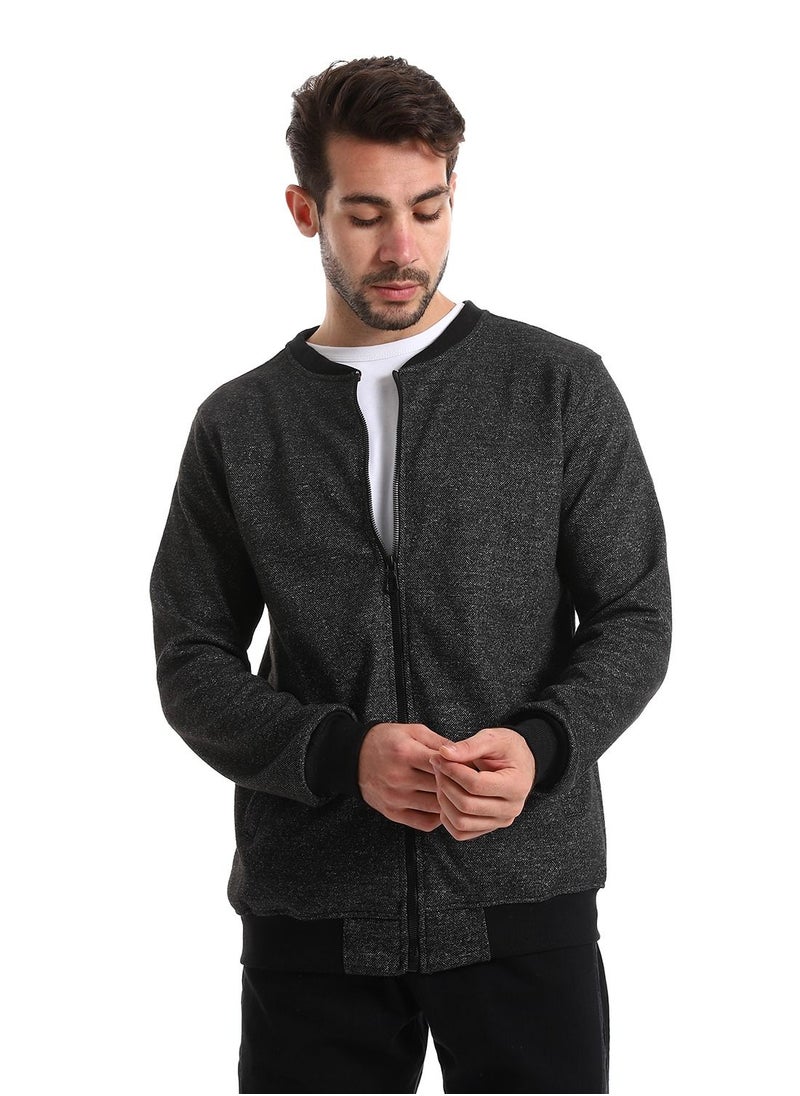 Caesar - Men Sweatshirt With Front Pockets And Through Zipper - Image 1