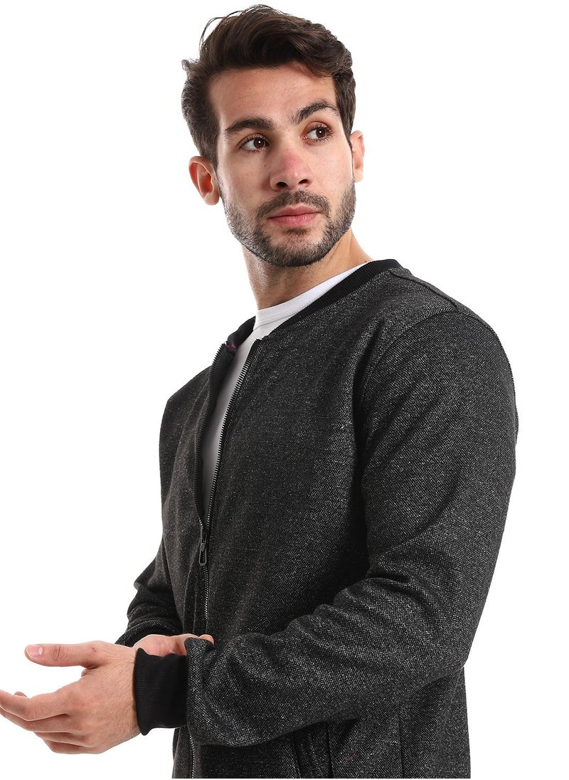Caesar - Men Sweatshirt With Front Pockets And Through Zipper - Image 1