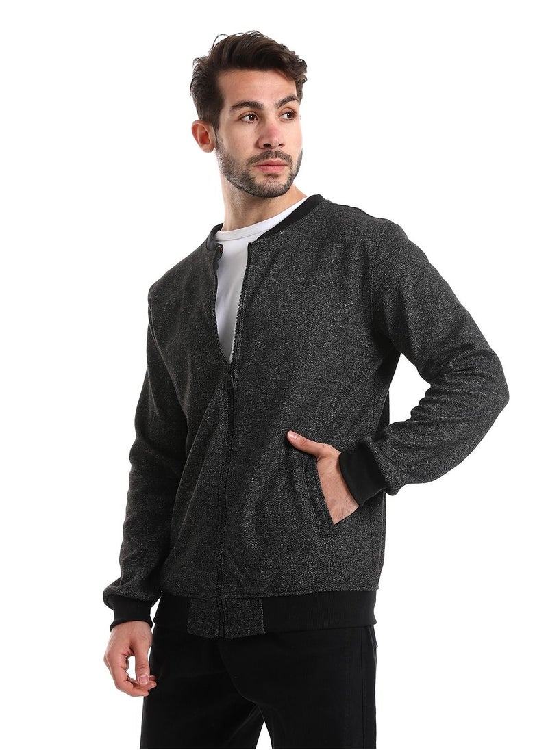 Caesar - Men Sweatshirt With Front Pockets And Through Zipper - Image 1