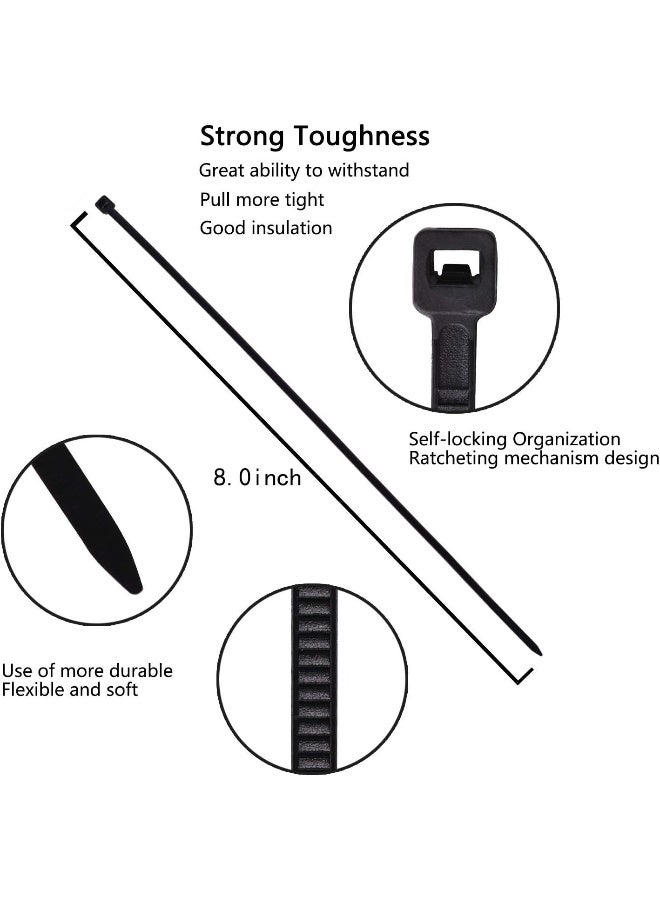 Zip Ties 100 Pcs 20 Cm Cable Tie Adjustable Durable Self Locking Nylon Zip Cable Ties For Home Office Garage Workshop  - Image 3