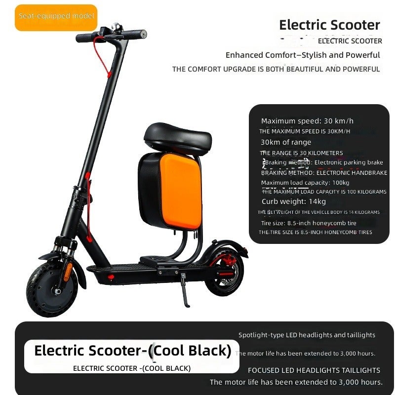 Foldable Electric Scooter for Adults with Detachable Seat & 25-35km Range - 36V Lithium Battery Commuter E-Scooter with 120kg Load Capacity, Lightweight Aluminum Frame for Daily  Travel