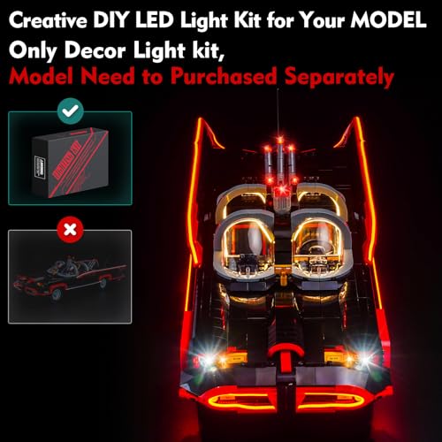 LocoLee Light Compatible with Lego Batman The Classic TV Series Batmobile 76328 Lighting Set Accessories Compatible with Lego 76328 No Models Only Light Standard Version - Image 5