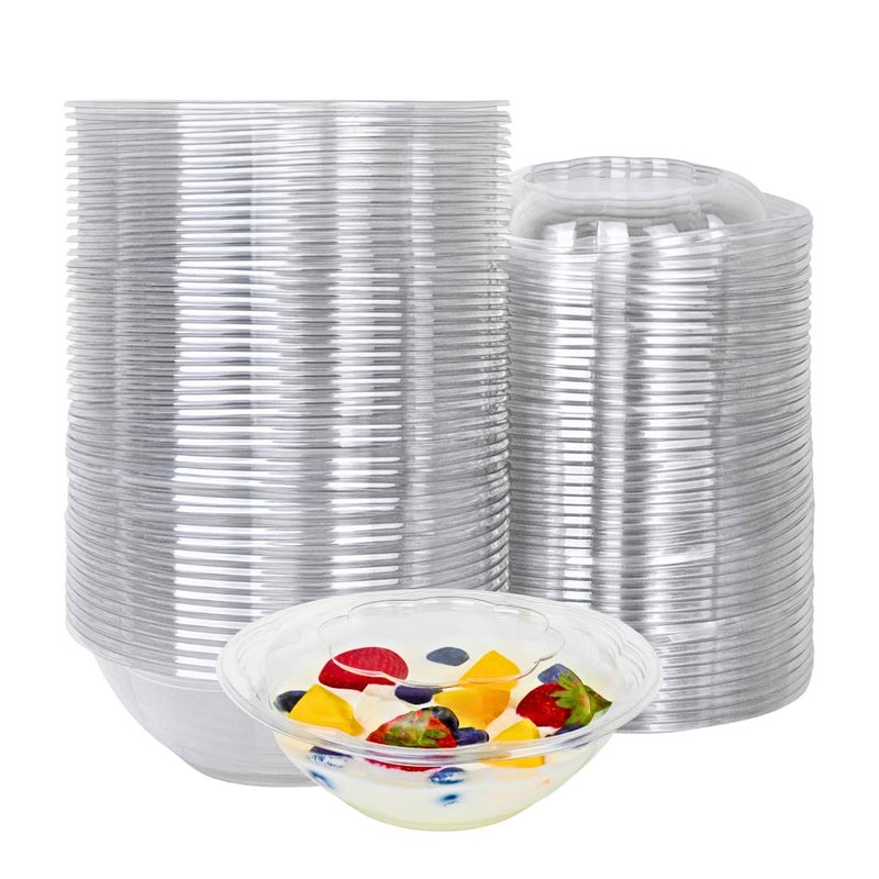 Green Direct 24 oz Disposable Clear Plastic Salad Bowls with Lids Pack of 50 ToGo Party Containers for Lunch Serving To go Serving Bowls