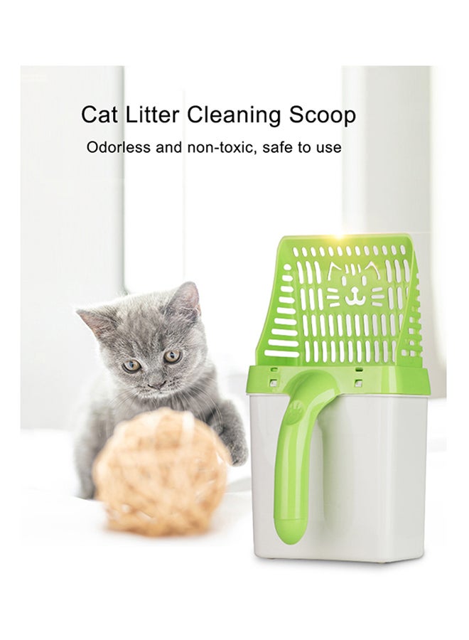 Loquat Cat Litter Cleaning Scoop Tool With 15-Piece Waste Bags Green - Image 2