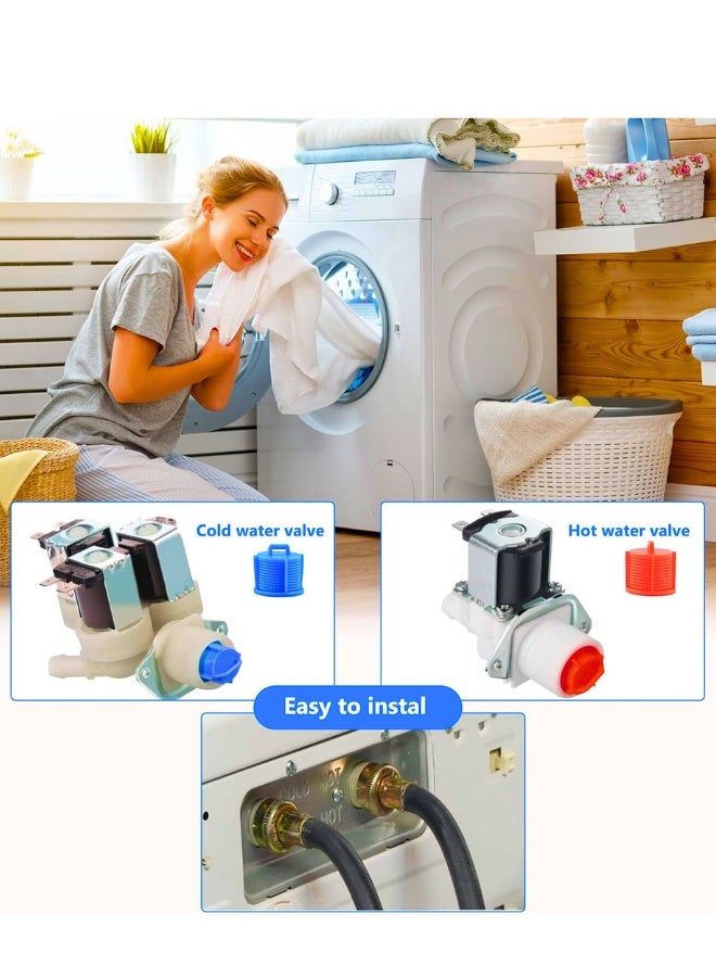 AGM73269501 Washer Water Inlet Valve Filter Screen Replacement for Ken-More L-G Washing Machine 1810261, AP5202486, PS3618281, EAP3618281, 3 Red and 3 Blue Inlet Filters - Image 3