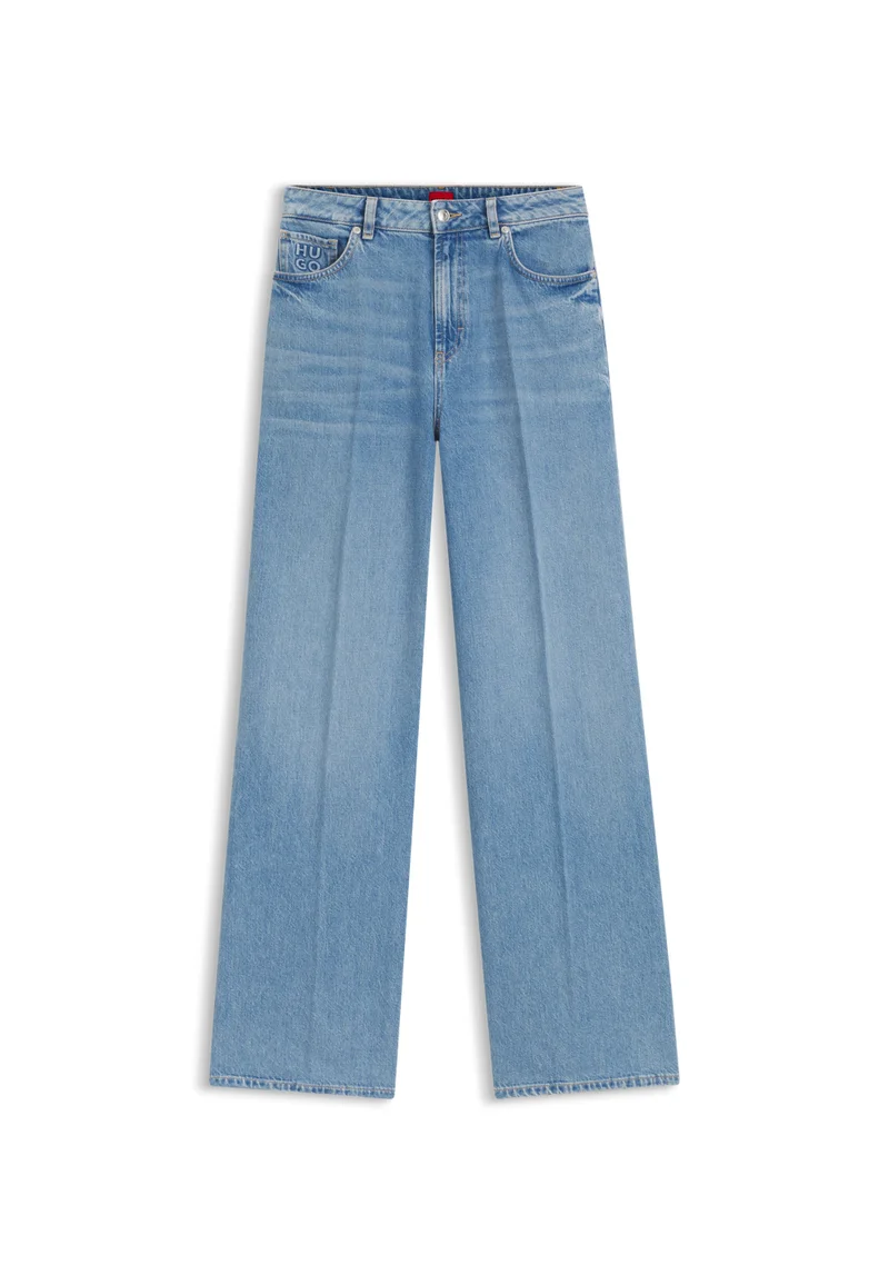 HUGO Blue Wide-leg-fit jeans in light-blue denim for Women | Best Price UAE