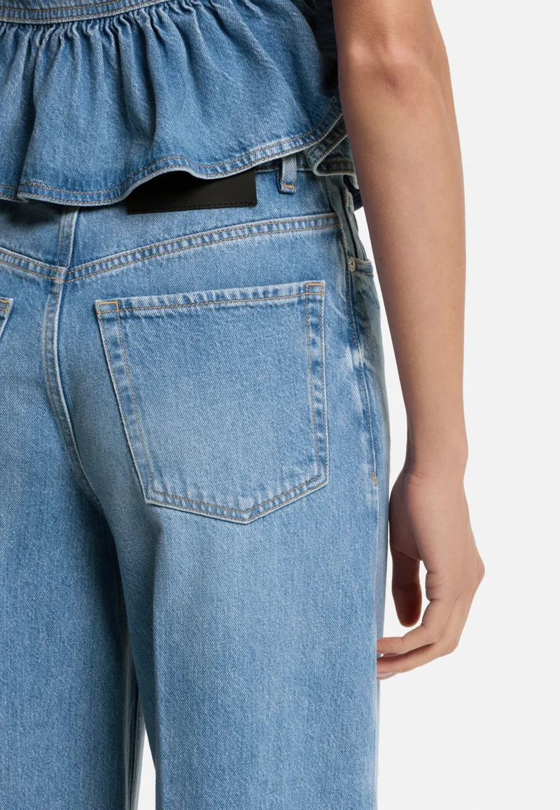 HUGO Blue Wide-leg-fit jeans in light-blue denim for Women | Best Price UAE
