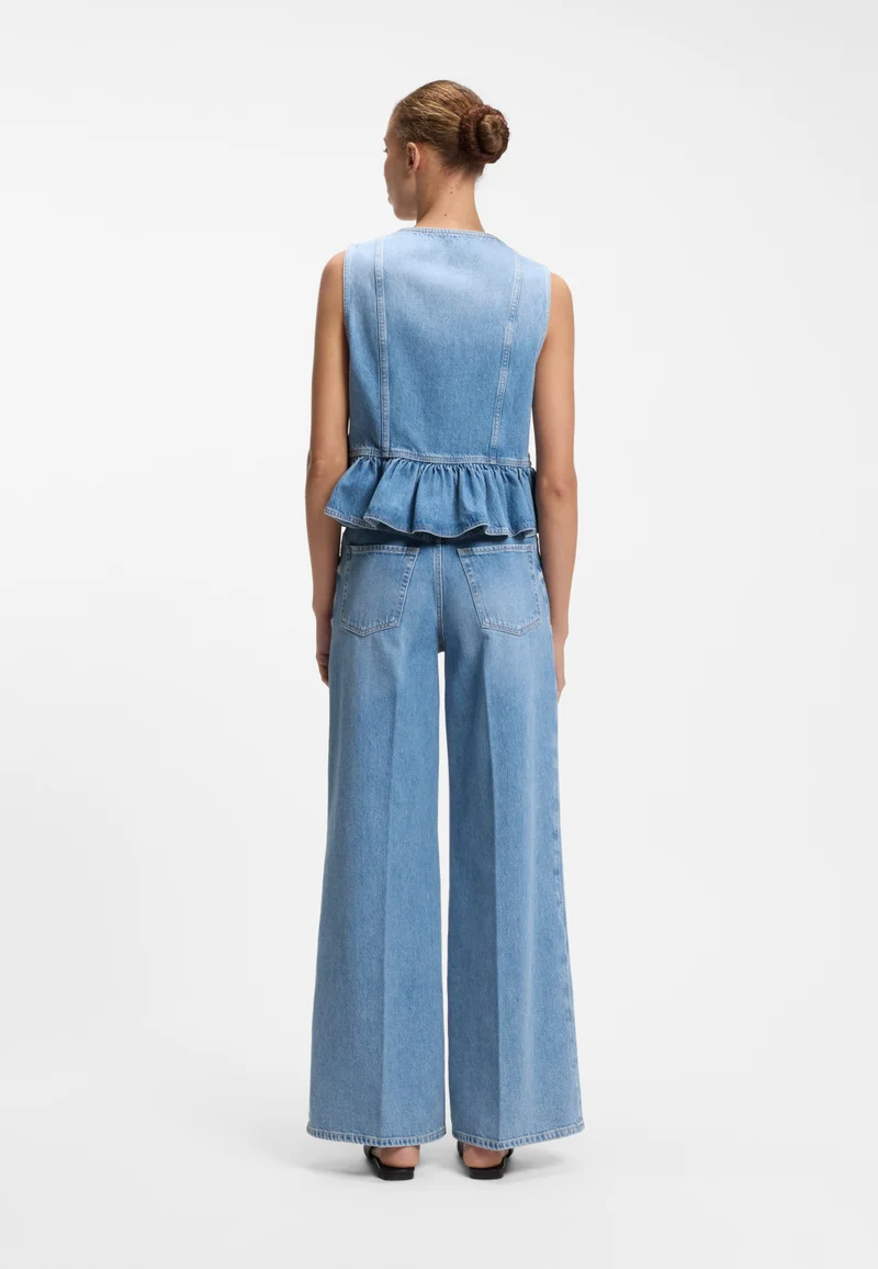 HUGO Blue Wide-leg-fit jeans in light-blue denim for Women | Best Price UAE