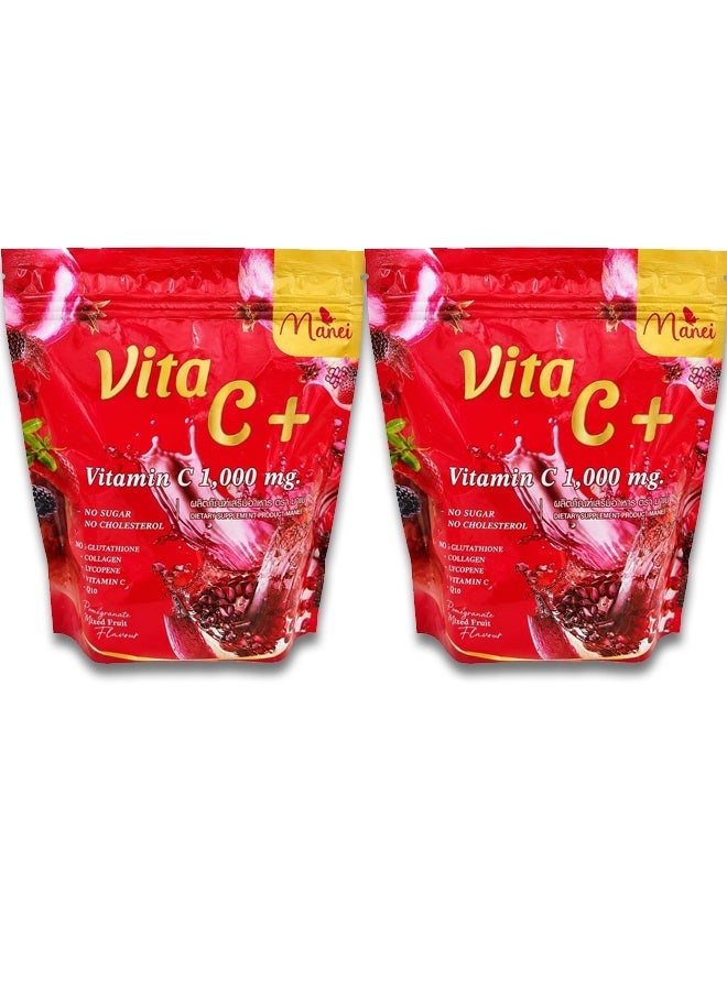VITA C Original Vita C+ - No Sugar No Cholestrol - Effervescent Vitamin C Drink – Antioxidant Support for Energy and Skin Health - 2 Pcs