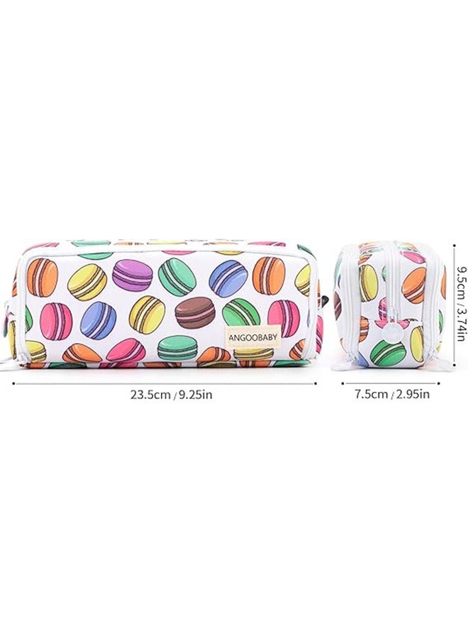 YelaJoy Large Pencil Case Big Capacity 3 Compartments Canvas Pencil Pouch for Teen Boys Girls School Students - Image 3