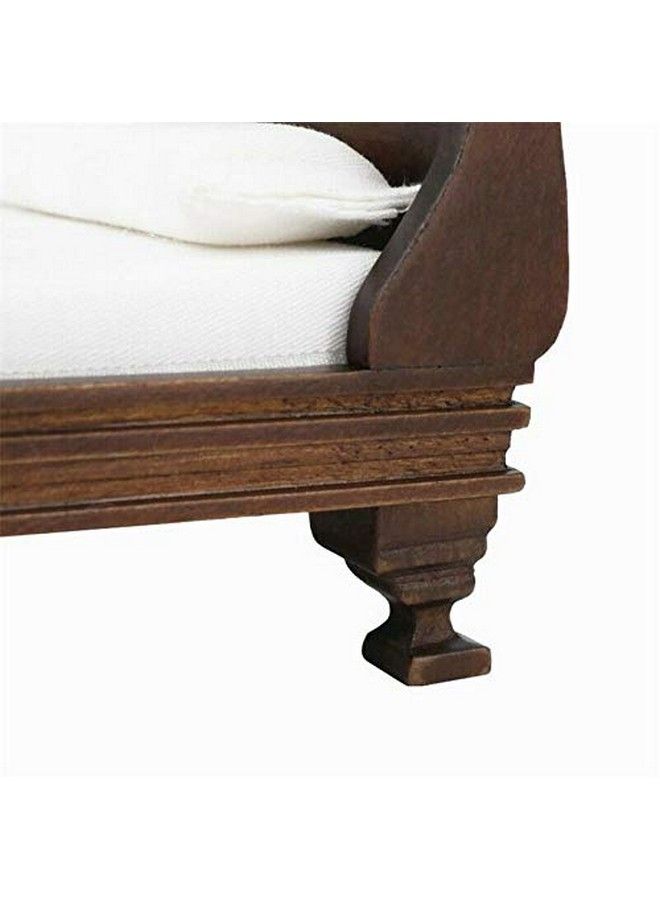 EatingBiting 1:12 Dollhouse Miniature Doll Furniture Noble Wooden Single European Style Bed Doll Bed With Bedding And Decorative Pillow - Image 4