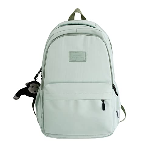 JARKJARD Aesthetic Backpack Cute Backpack for School College Backpack Large Capacity Bookbags for Girls Women Students Casual Travel Daypacks Solid ColorGreen - Image 1