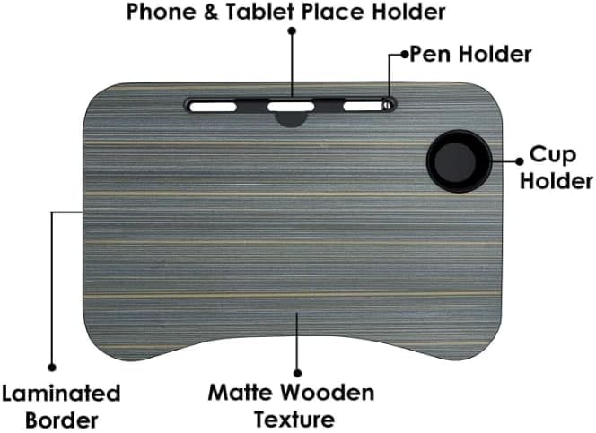 PALAK Foldable Wooden Mini Laptop Table for Bed, Smart Study Table with Drawer Kids & Adults (US-COTTEDS .Wood.) - Image 2