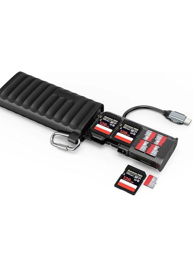 تيليسن تليسـن S6-MCR-01 قارئ بطاقات متعدد الوظائف – بمنفذ مزدوج USB-C / USB-A، متوافق مع بطاقات MicroSD وSD - Image 1