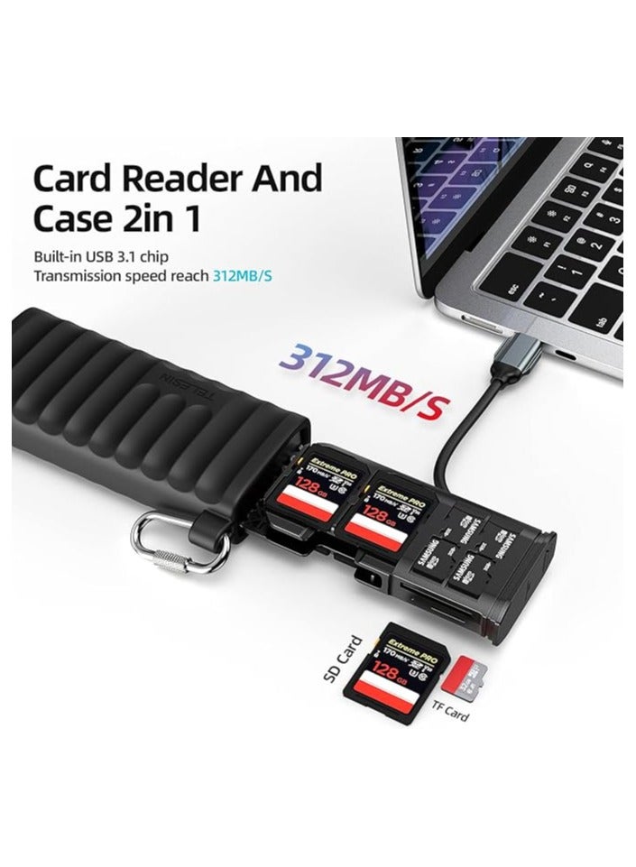 تيليسن تليسـن S6-MCR-01 قارئ بطاقات متعدد الوظائف – بمنفذ مزدوج USB-C / USB-A، متوافق مع بطاقات MicroSD وSD - Image 5