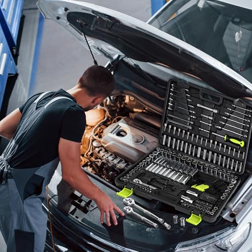 FASTPRO 249-Piece Mechanics Tool Set, SAE and Metric Socket Wrench Set, Include 1/2", 3/8", 1/4" Drive Sizes, Combination Wrenches, Ratchets, Hex Keys, Tool Kit for Auto Repairs and Maintenance - Image 2