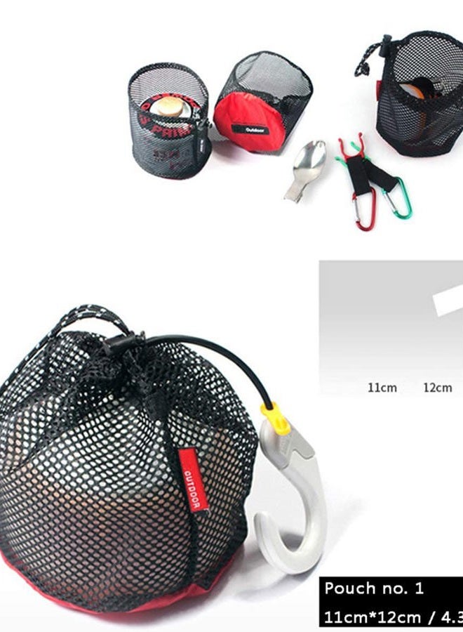 Vikodah Drawstring Bag Nylon Cinch and Ditty Stuff Pouch,Mesh-Stuff-Sack for Camping Travel Gym Sports Storage 5-in-1 - Image 3