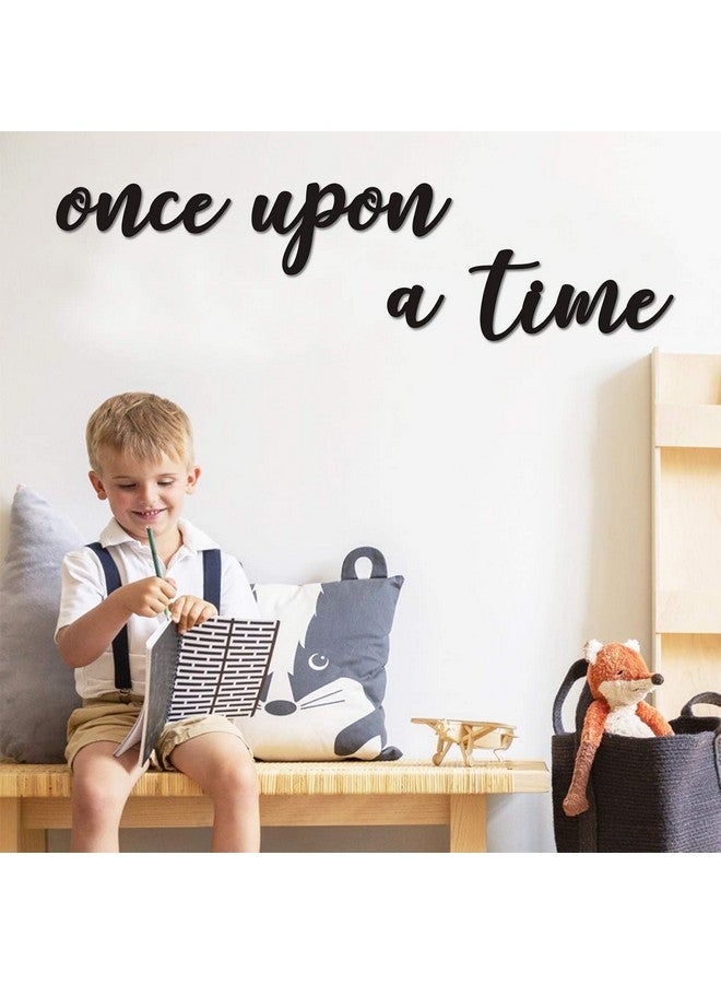 Huray Rayho Once Upon A Time Wood Sign Nursery Wall Decor Words Art Hanging Decor For Family Bookshelf, Reading Nook, Daycare, Classroom - Baby Shower Birthday Gift Ideas For Kids Toddlers Boys Girls - Image 2