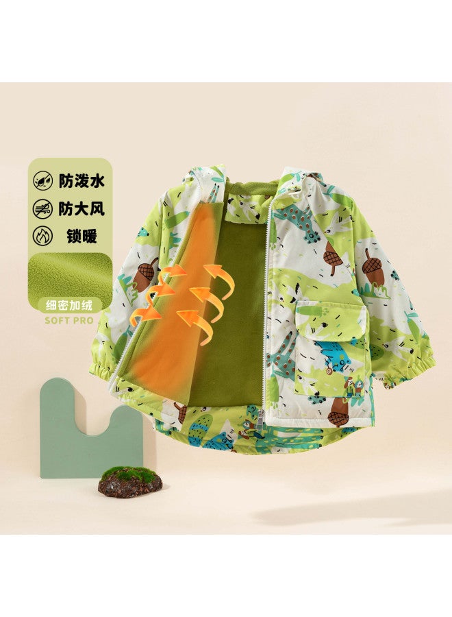 Bornbay spring & Autumn Boys' Outdoor Hiking Fleece Jacket Windproof Casual Workwear Softshell Coat - Image 3