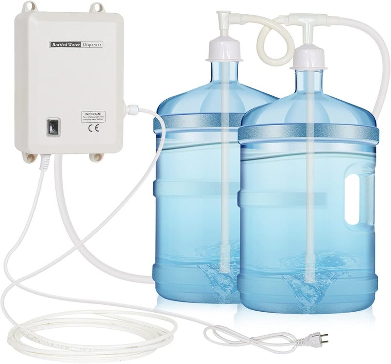 Verbesserte Bottle Water Dispenser Pump System Double-Tube for Refrigerator,5 Gallon Bottled Water Dispensing Pump Power 45PSI for Kitchen,110V Electric Drinking Water Bottle for Ice Coffee Tea Maker - Image 1