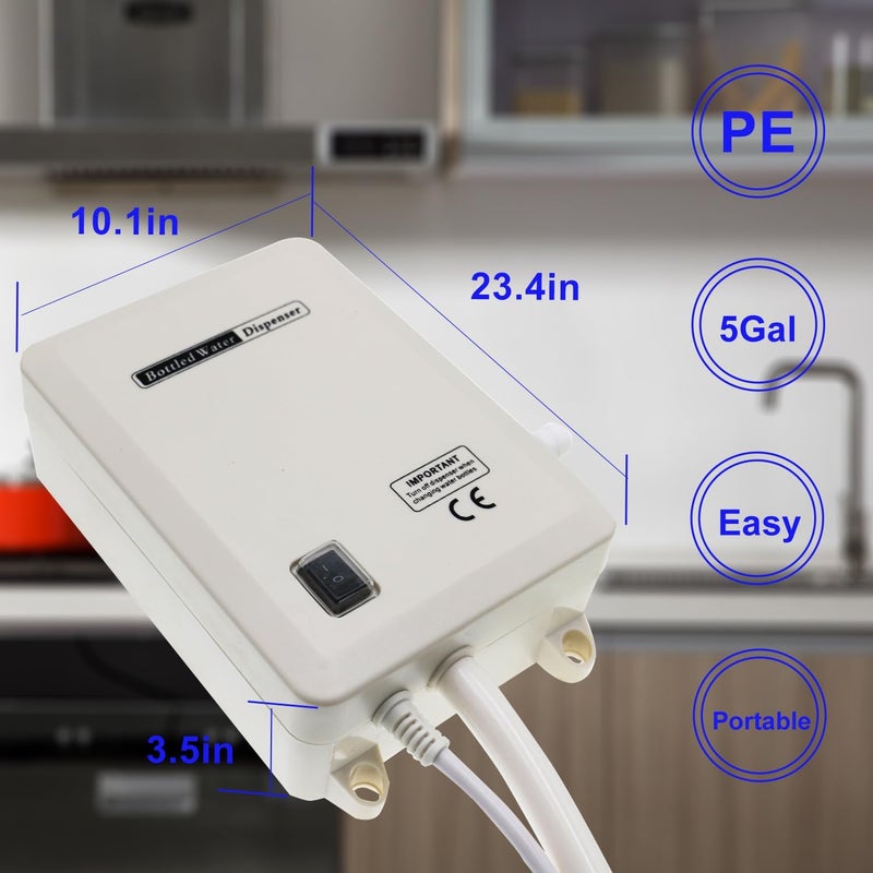 Verbesserte Bottle Water Dispenser Pump System Double-Tube for Refrigerator,5 Gallon Bottled Water Dispensing Pump Power 45PSI for Kitchen,110V Electric Drinking Water Bottle for Ice Coffee Tea Maker - Image 3