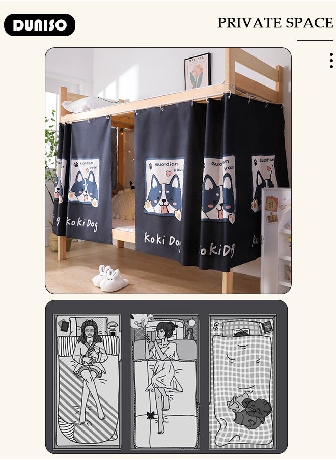 DUNISO Blackout Bottom Bunk Bed Curtains Dormitory Room Lightproof Decorative Roommate Privacy Cover Canopy Photo Background Decor Backdrop Blackout Curtain 2 Panels  - Image 5