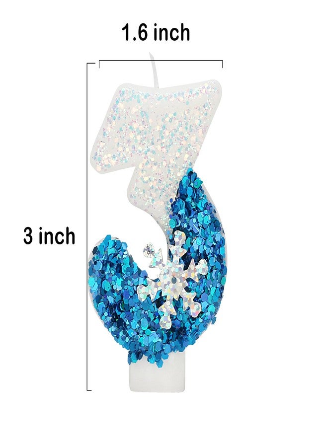 ElekFX Frozen Themed Birthday Candles, 3rd Birthday Candle for Party Supplies, 2.76 inch Cake Topper Decorations (Number 3) - Image 2